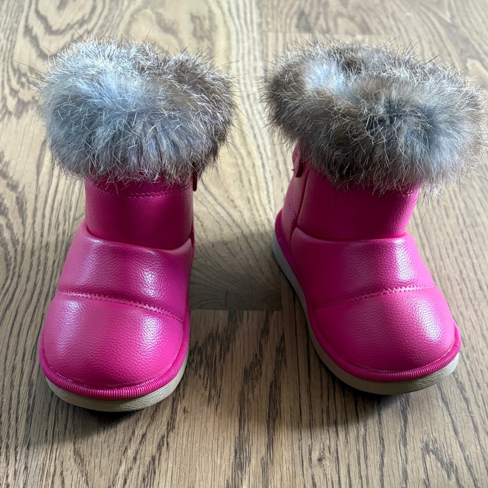 Toddler Girls waterproof snow boot with fur